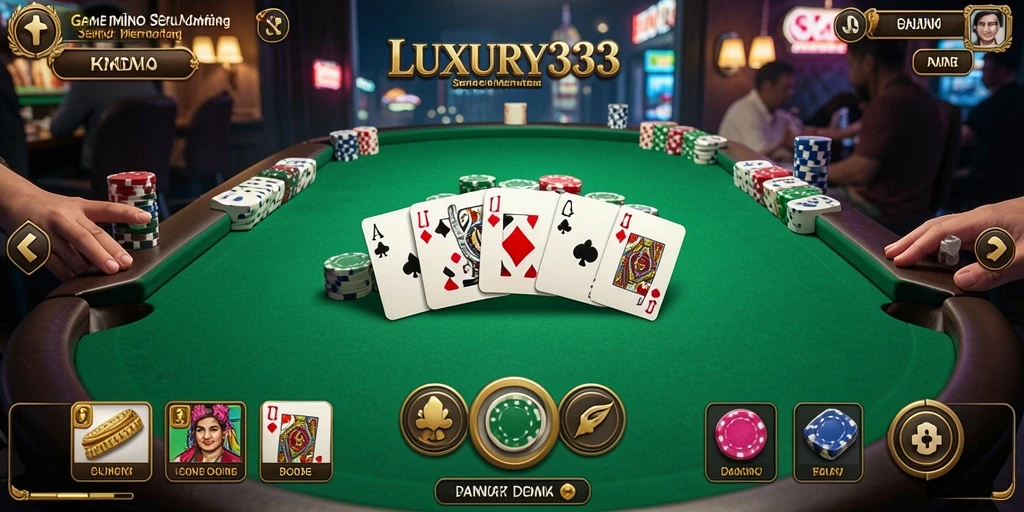 Tampilan gameplay seru dari LUXURY333, game Domino yang menantang.