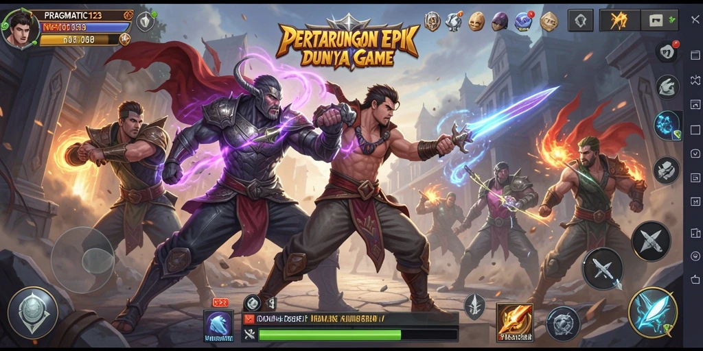 Screenshot menampilkan aksi pertarungan seru dalam PRAGMATIC123.