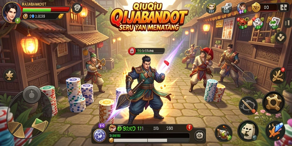 Screenshot <strong>RAJABANDOT</strong> menampilkan aksi seru dari permainan QiuQiu.