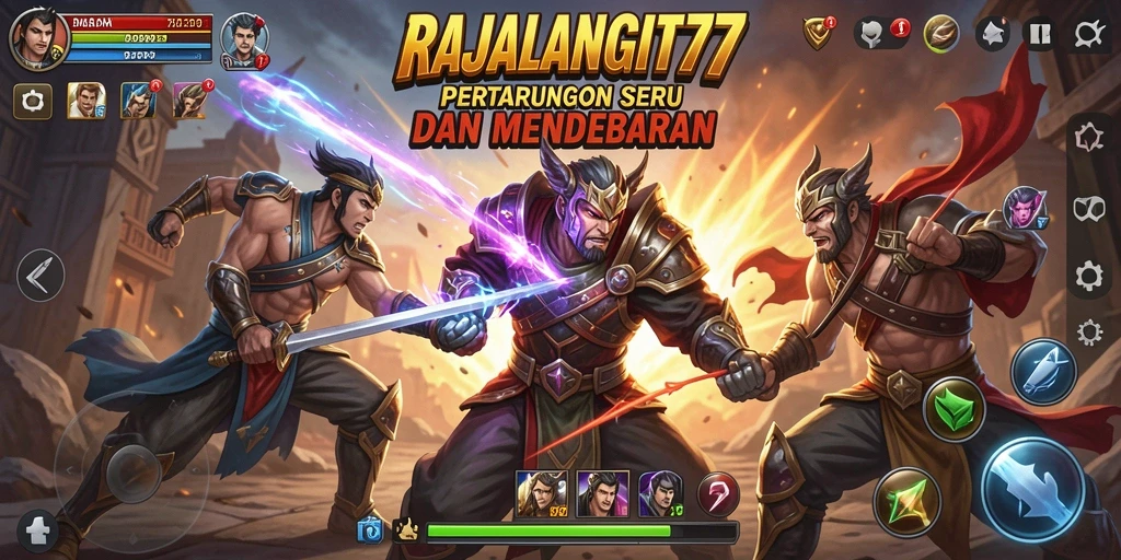 Screenshot RAJALANGIT77 menunjukkan aksi pertarungan yang mendebarkan.