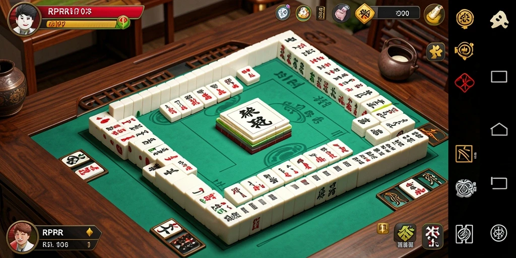 Tampilan gameplay RPRR yang menarik dan penuh warna dalam permainan Mahjong.